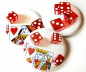 Badge King and Queen of Hearts and Dice - 3 Pocket Mirror Set - Art Altered to Wear and Gift