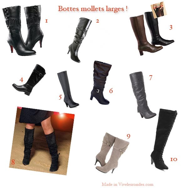 Bottes mollets large, la sélection grande taille qui te fait de belles jambes ! Vivelesrondes